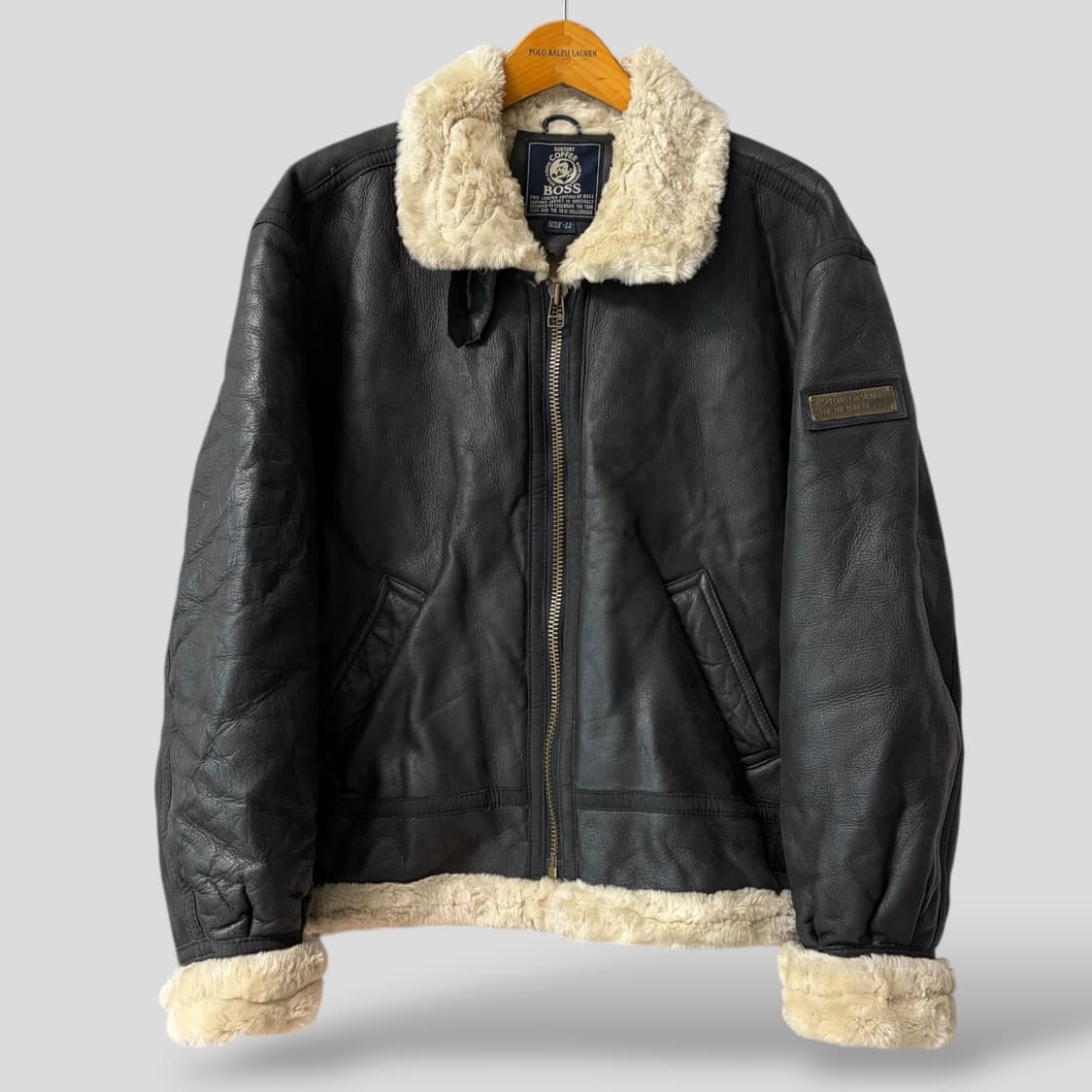 (LL)산토리 보스 커피 b-3 무스탕 자켓 상품이미지1