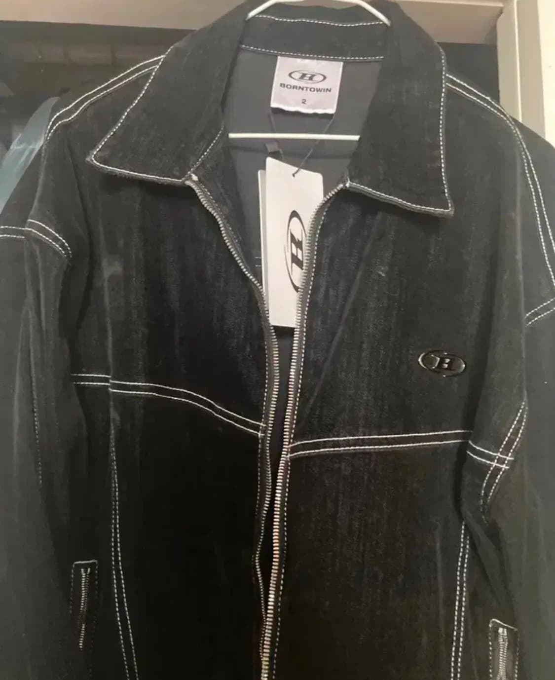 본투윈 벨벳 데님 트러커 자켓 새상품 2사이즈 상품이미지1