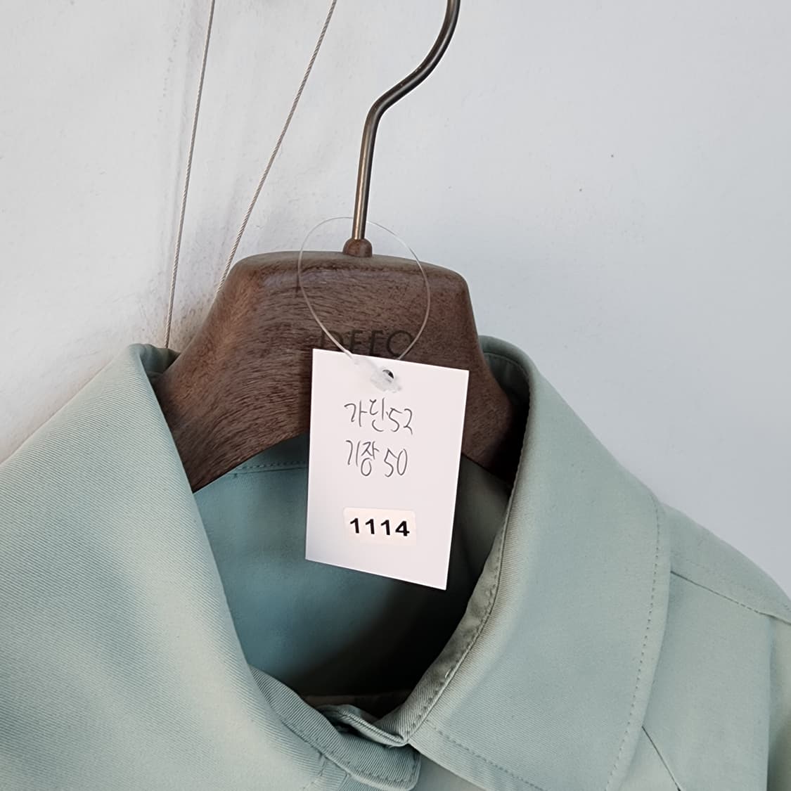 JS 뉴욕디자인 숏 크롭 블루종 자켓 민트색 상품이미지10