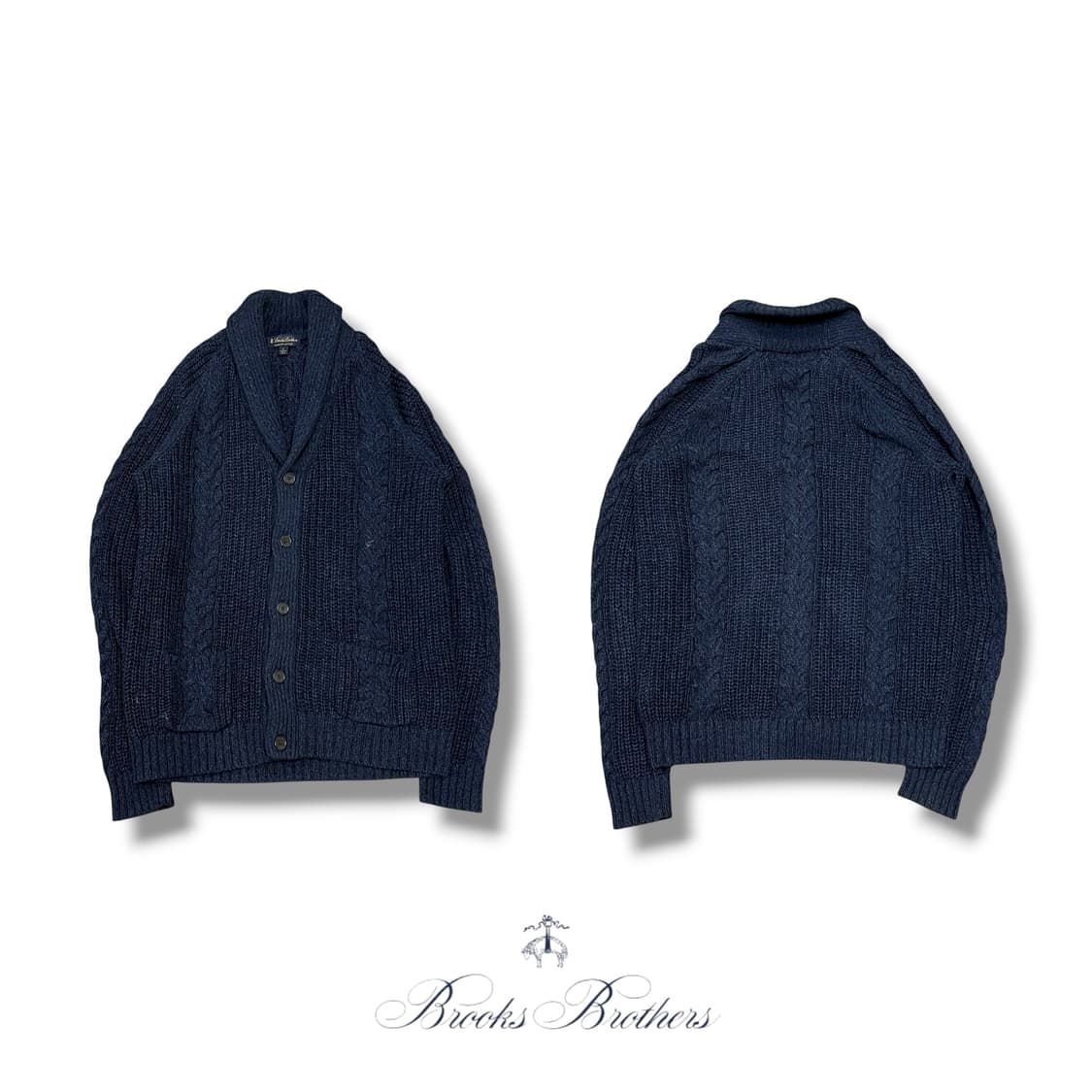 브룩스브라더스 숄카라 꽈배기 가디건 s08544 상품이미지1