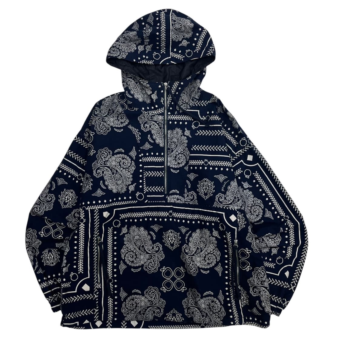 일제 예스터데이스 투모로우 네이비 반다나 후드 반집업 자켓 M 상품이미지2