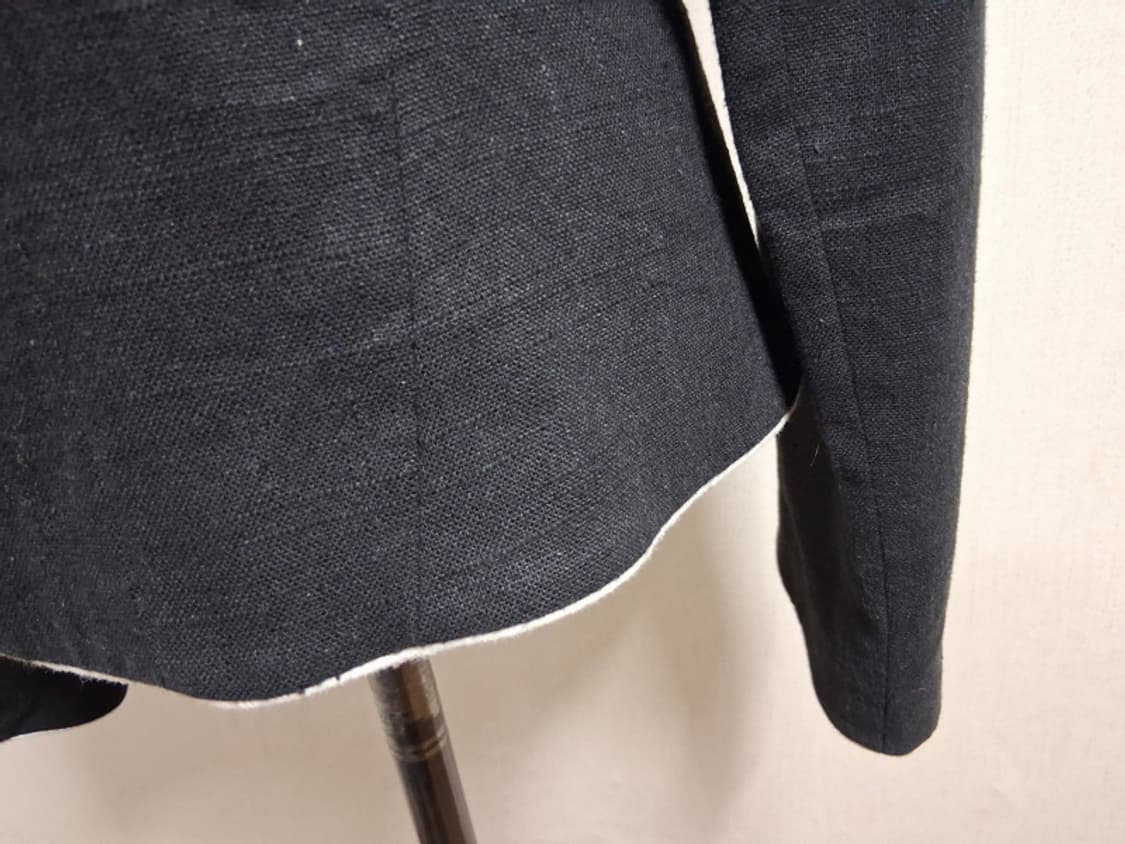 로라 애슐리 여성 춘추 린넨쟈켓 흰선라인배색 블랙숏쟈켓 4455 상품이미지9