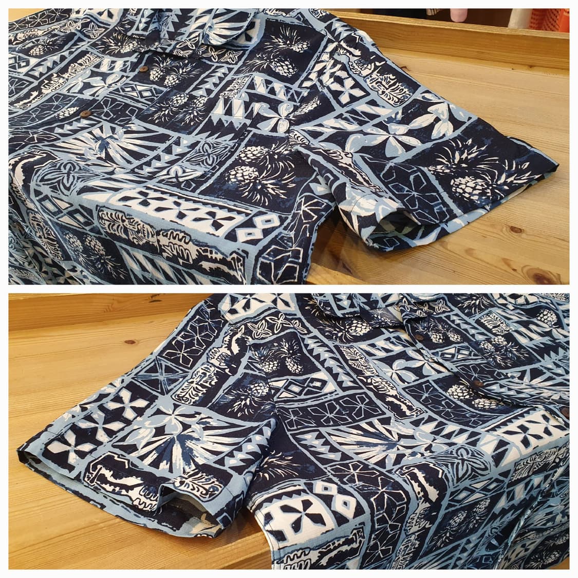 120(3XL).하와이안 셔츠(네이비)  상품이미지4