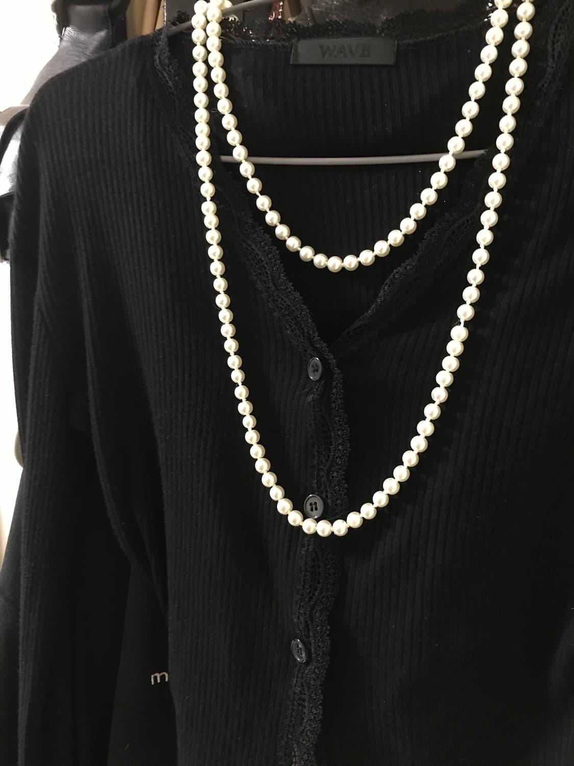 애즈온 블랙 레이스 가디건 상품이미지2