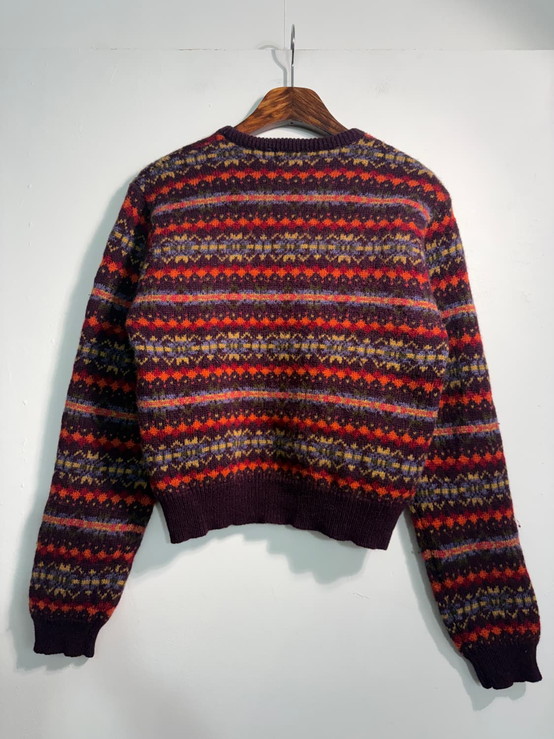 Shetland wool 100% 페어아일 크롭니트 상품이미지4