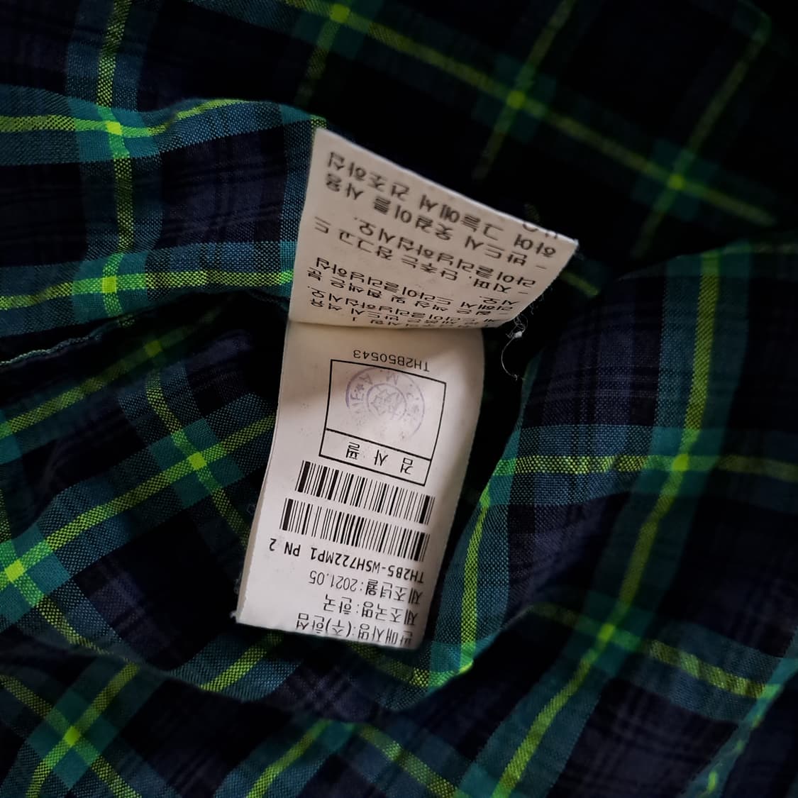 (택포) 타임옴므 21ss 루즈핏 시어서커 체크 셔츠 100 B764 상품이미지9