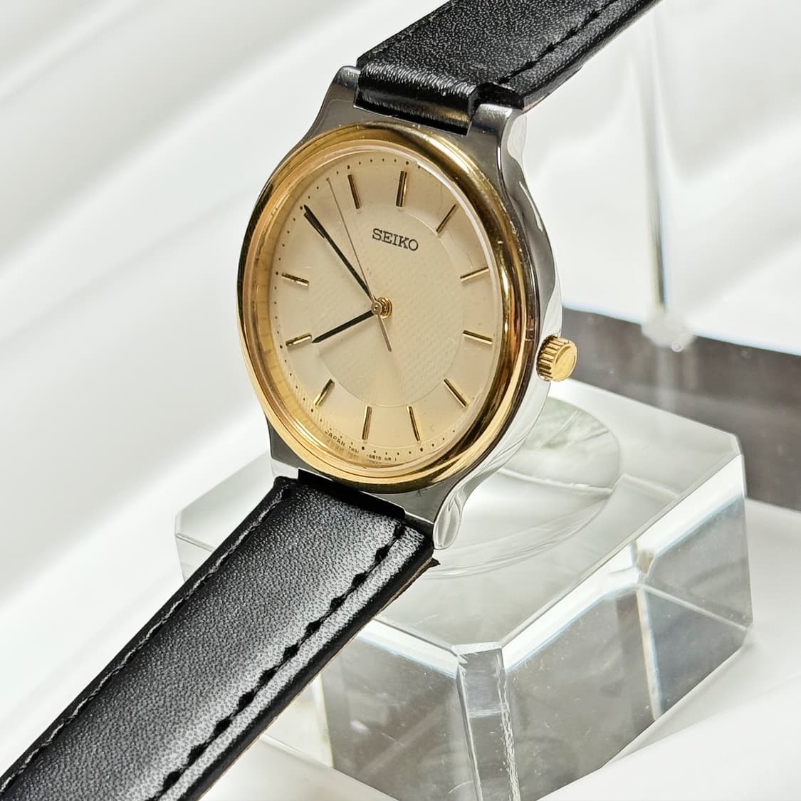 80's90's 빈티지 세이코 미니멀 기요셰 샴페인 골드 워치 상품이미지4