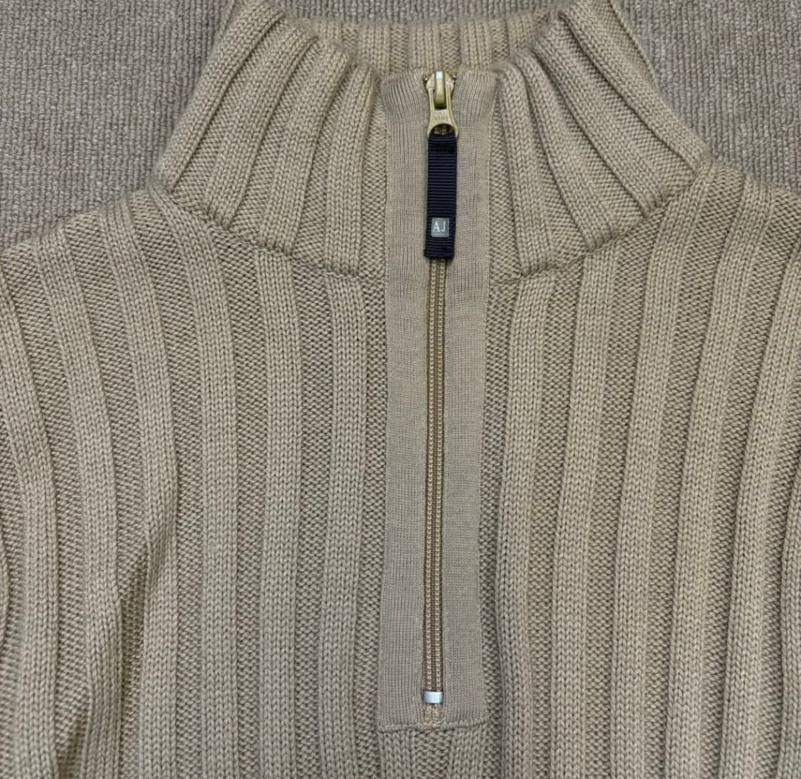 90s ARMANIjeans 알마니 반집업 골지 니트 맨즈 상품이미지2