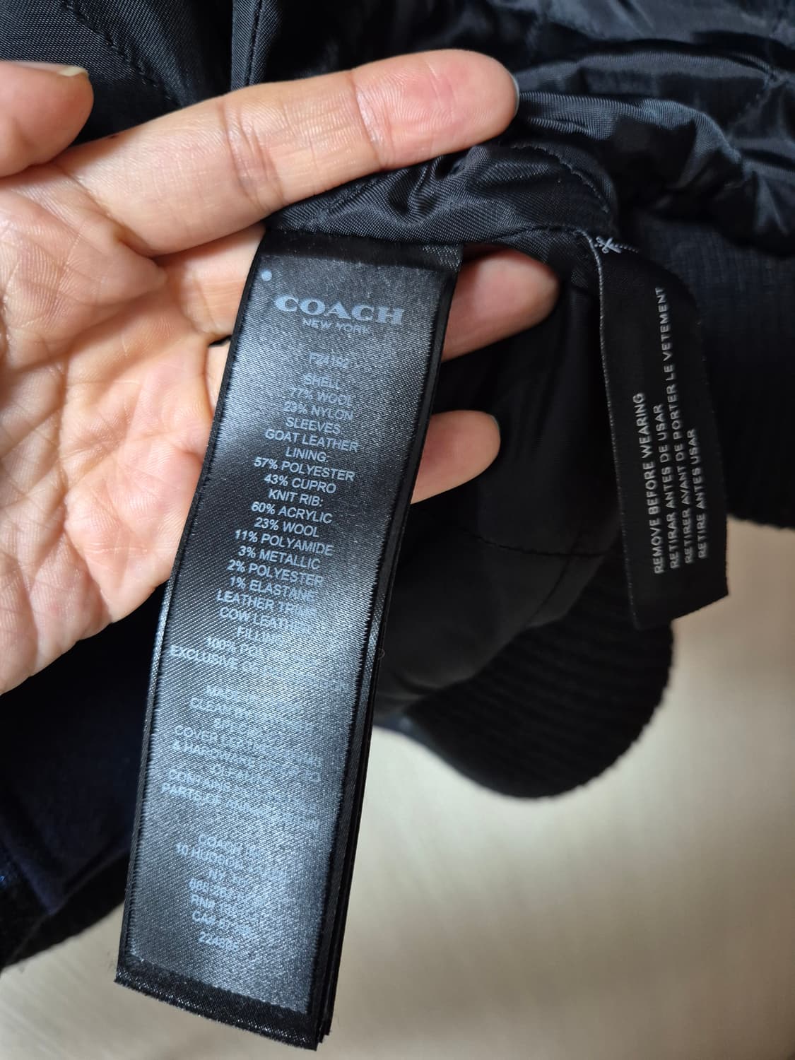 (정품) 코치 리얼양가죽 봄버 자켓 바시티점퍼 XS 상품이미지7
