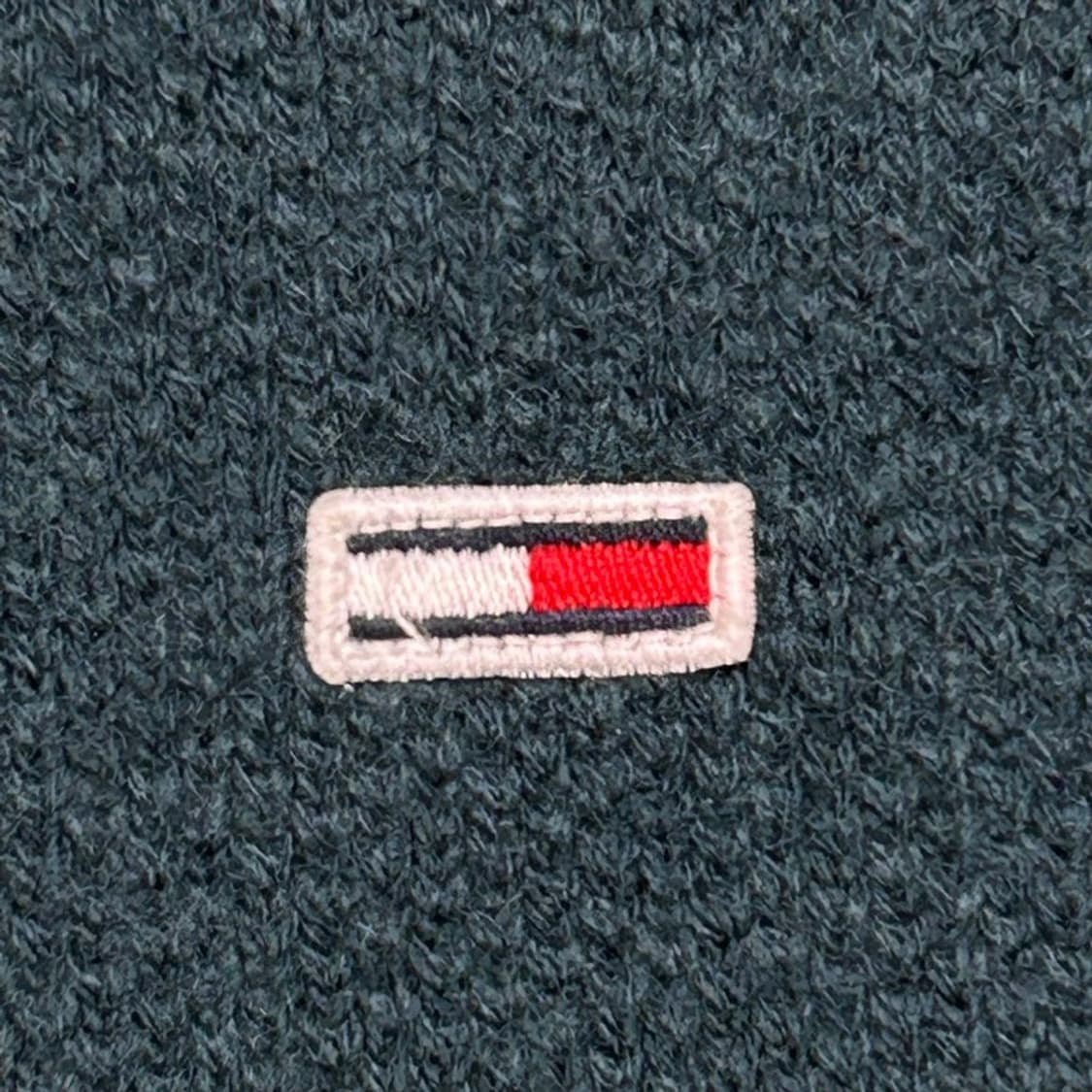 타미힐피거 그린 타미진스 로고 자수 블루종 니트 집업 가디건 XS 상품이미지2