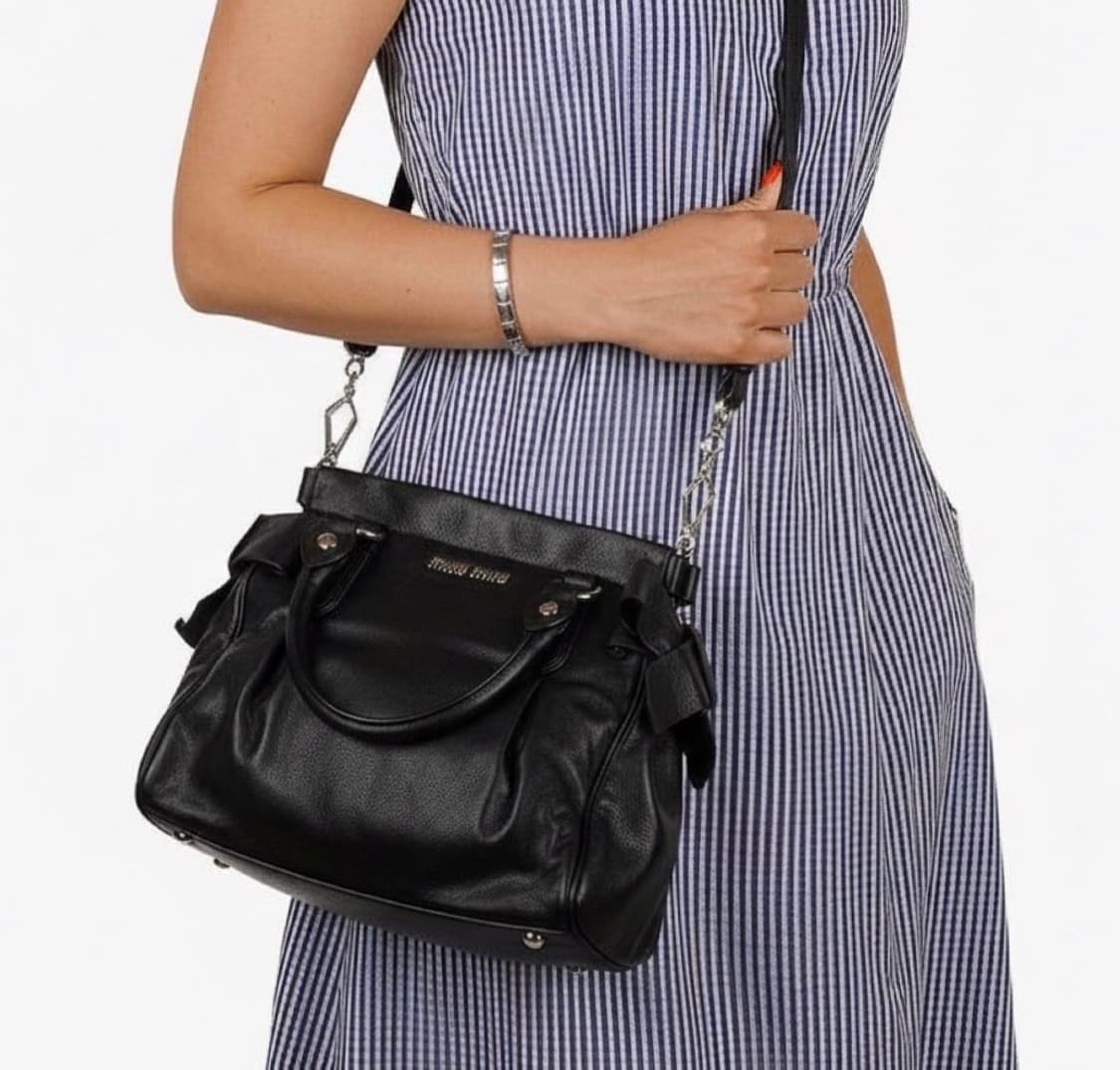 미우미우 비텔로 럭스 보우 사첼백 스몰 토트백 크로스백 상품이미지9