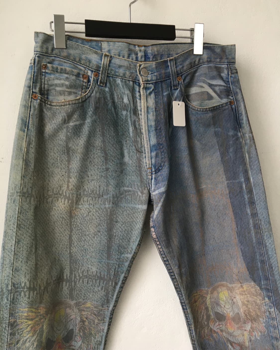Graphic printing rework denim pants 상품이미지3