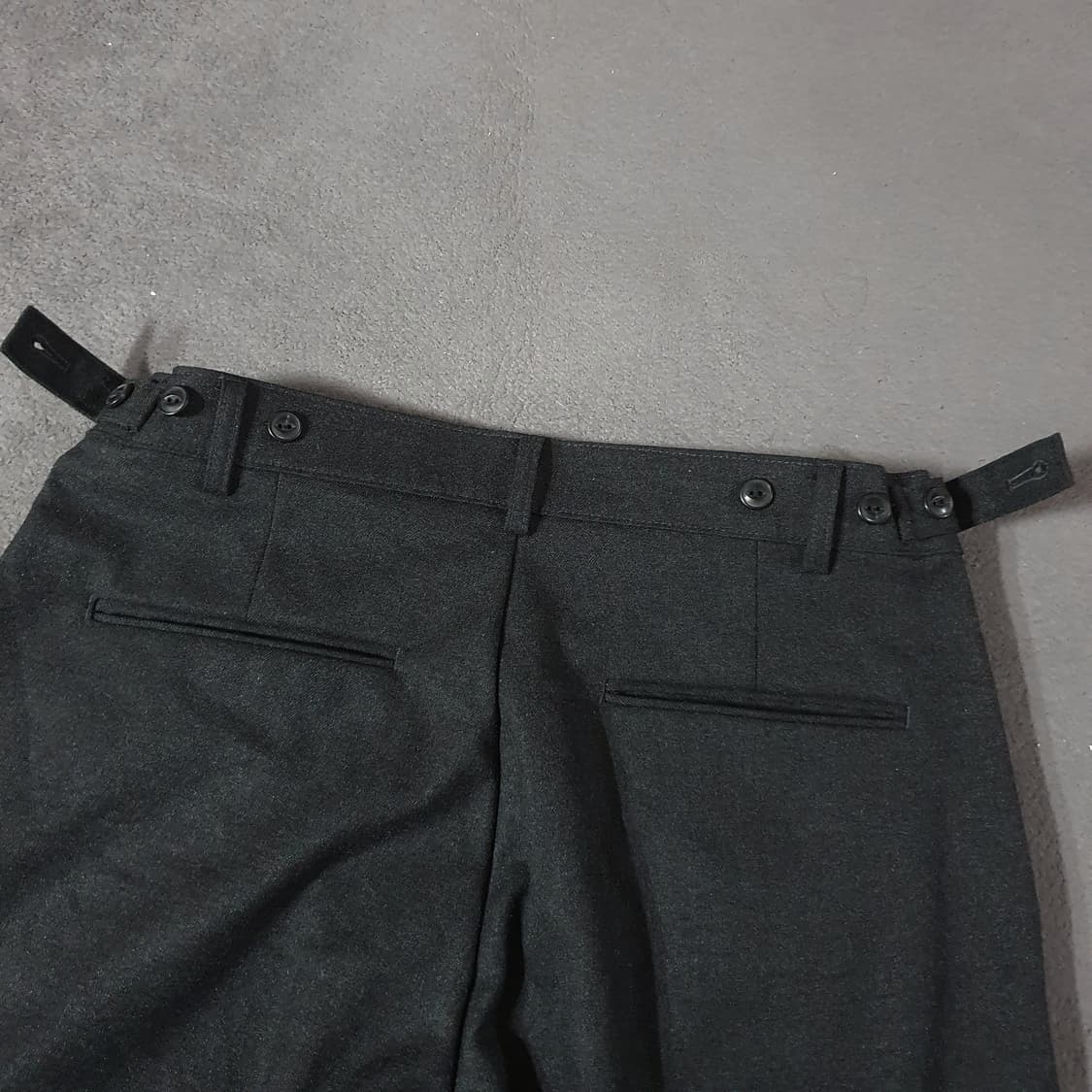 newcheapchic 뉴치프시크 폴드 핀턱 와이드 울 슬랙스 팬츠 차콜 상품이미지5