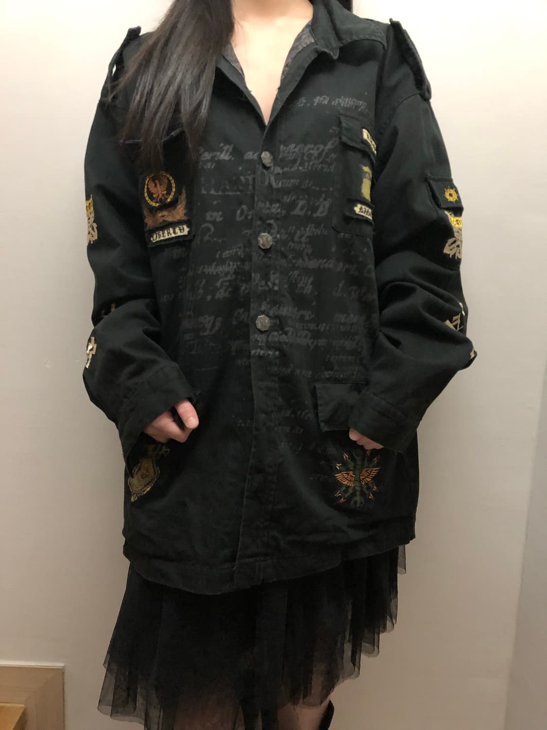 빈티지 블랙 펑크 디테일 자켓 상품이미지2