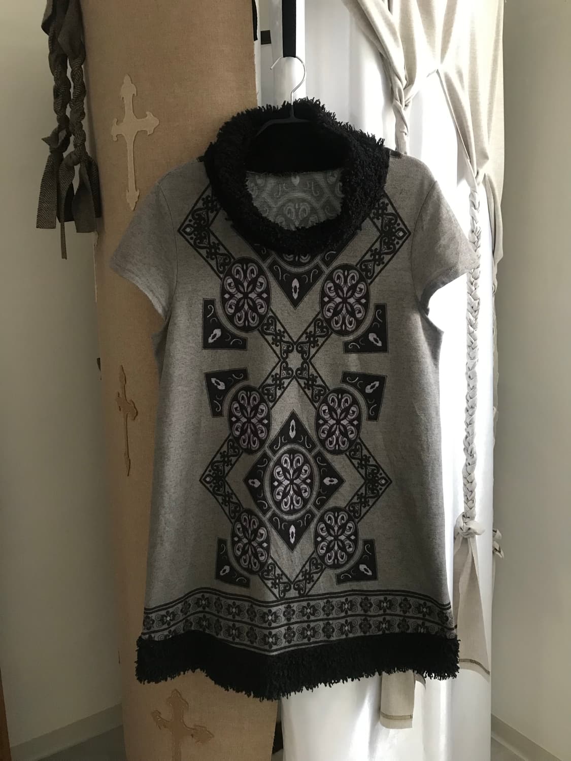 vintage pattern fur one-piece 상품이미지1