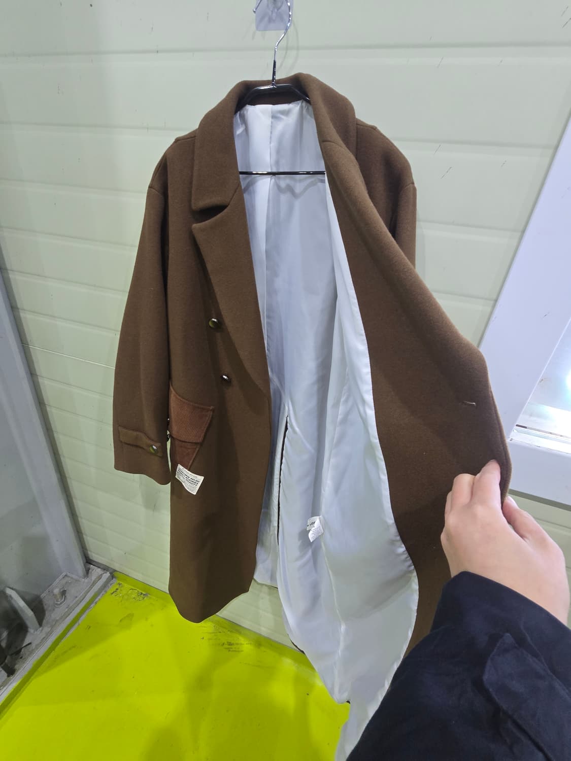 브라운 더블 울 롱 코트 상품이미지8