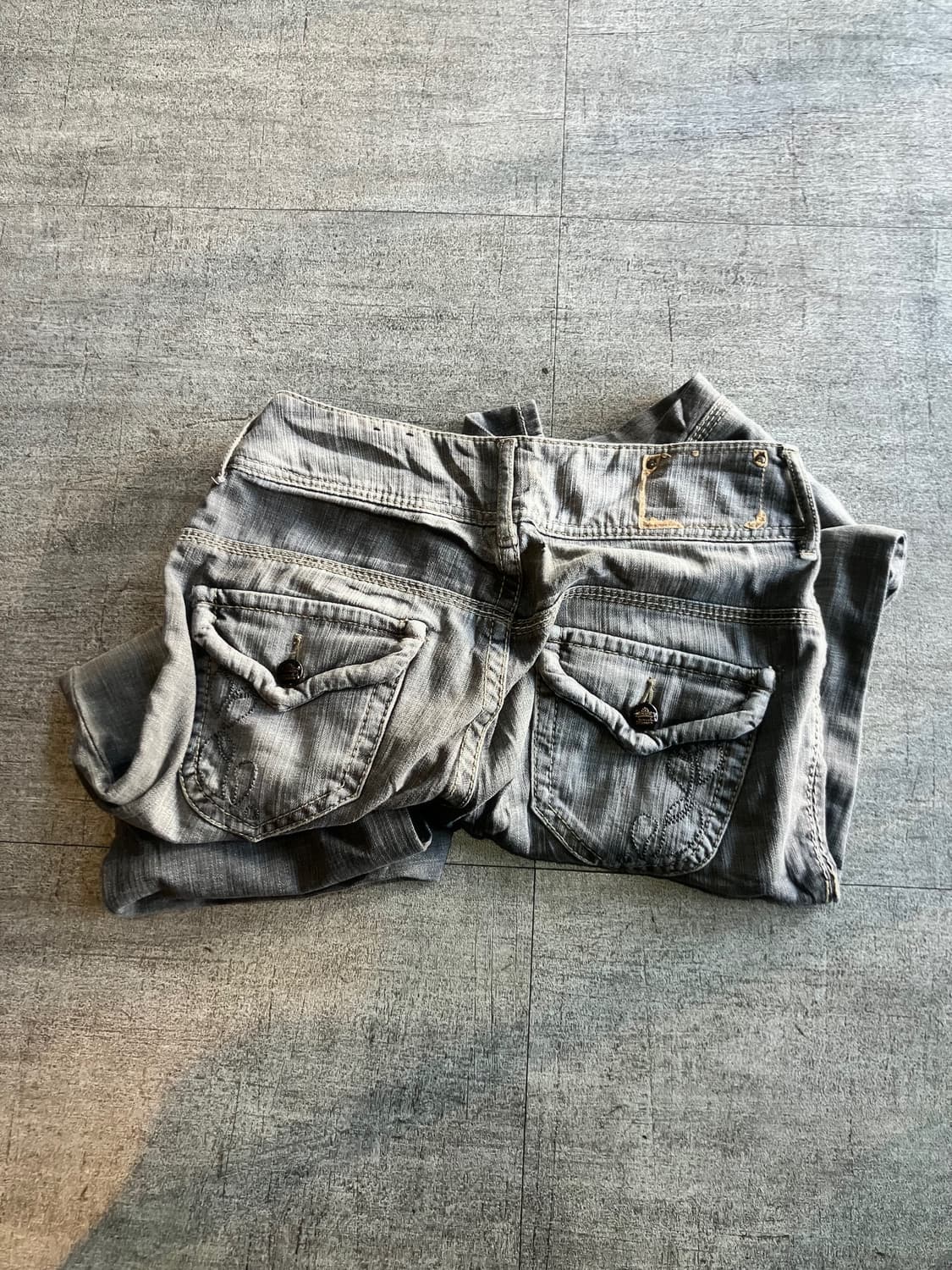 일본빈티지 Earron 핀터깔y2k 보헤미안 워시드 부츠컷팬츠 상품이미지2