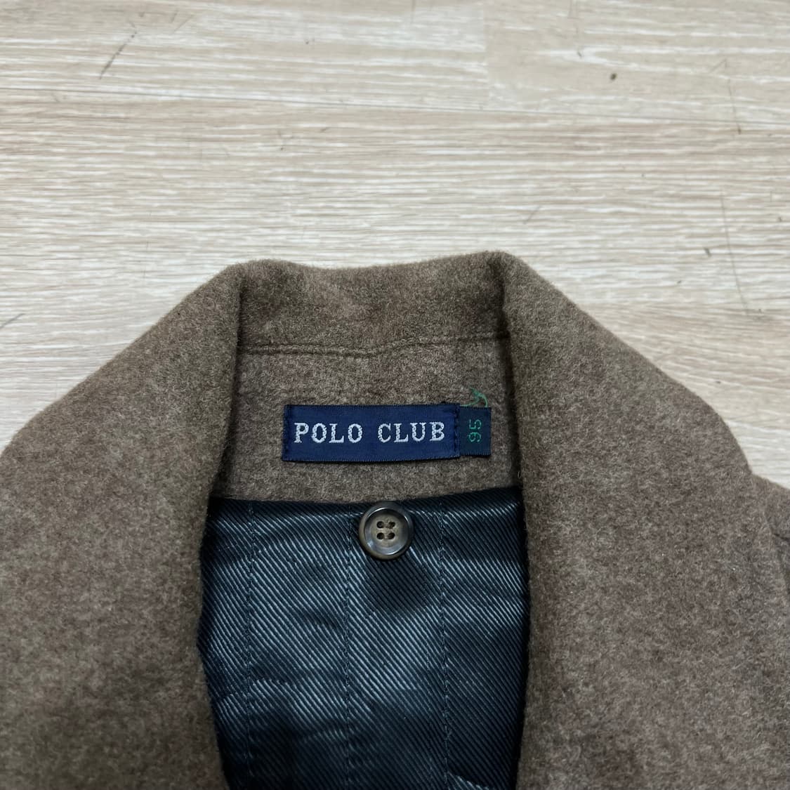 폴로 클럽 모직 자수로고 싱글 매킨토시 맥코트 [브라운] FREE 상품이미지4