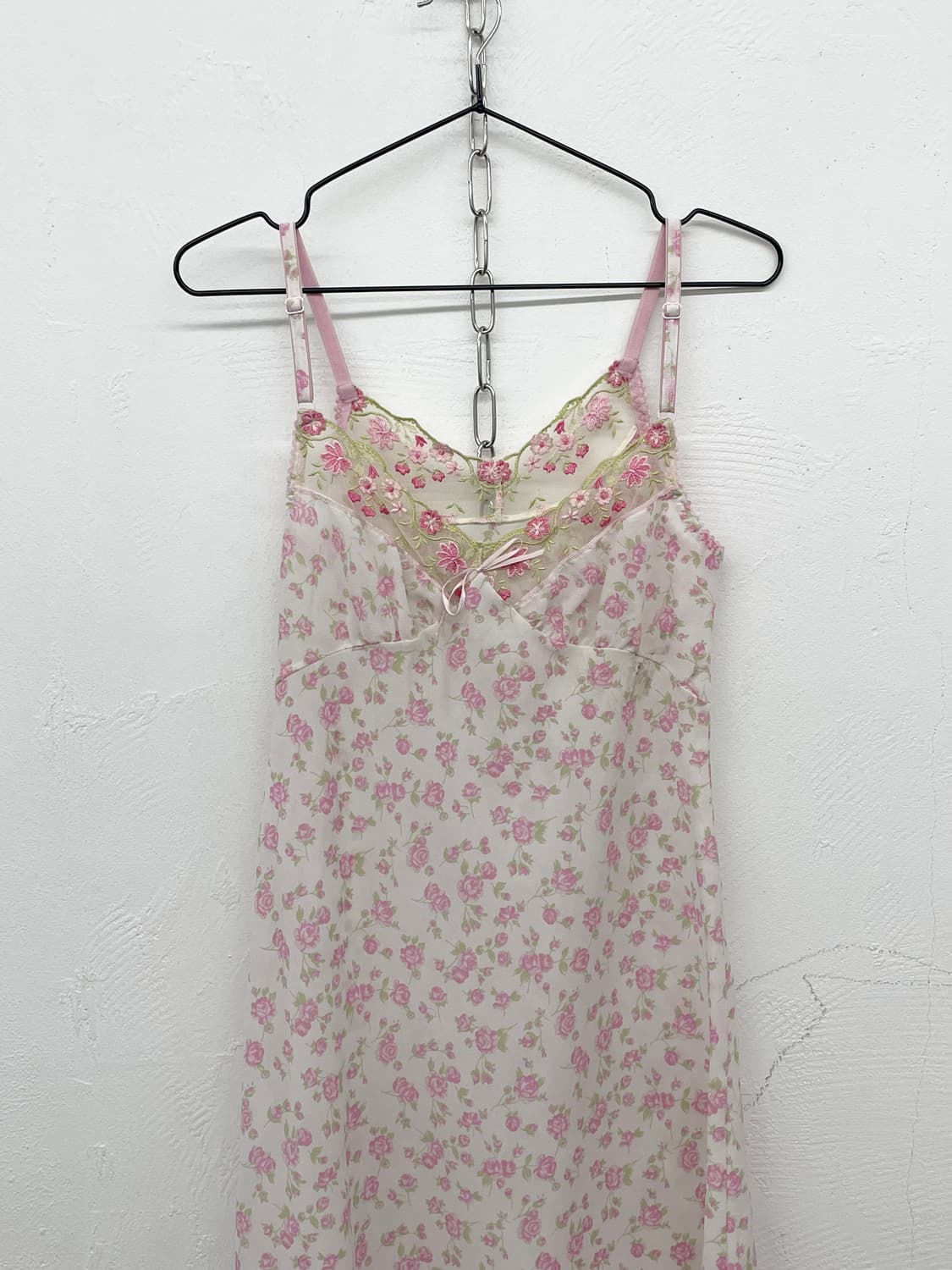 핑크 플로럴 자수 슬립 상품이미지5