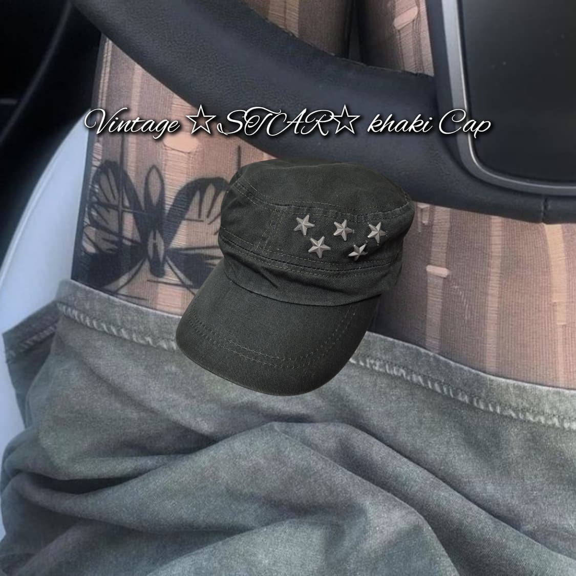 Vintage ☆STAR☆ khaki Cap 상품이미지1