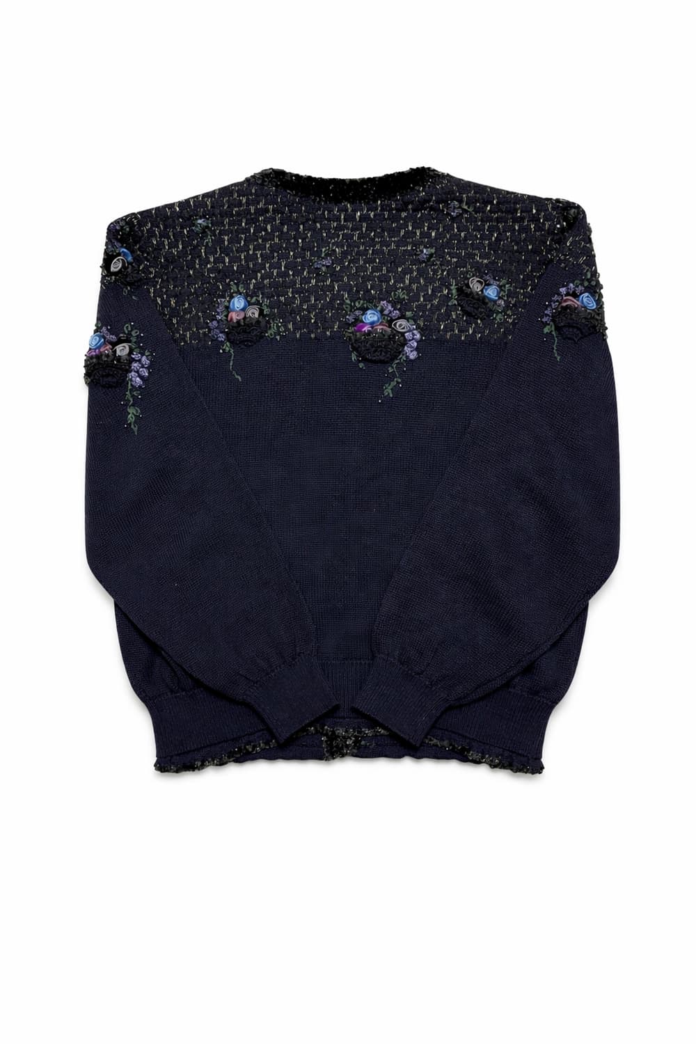 JPN 90s 일본 빈티지 y2k 모리걸 플라워 비즈 프렌치 가디건 상품이미지2