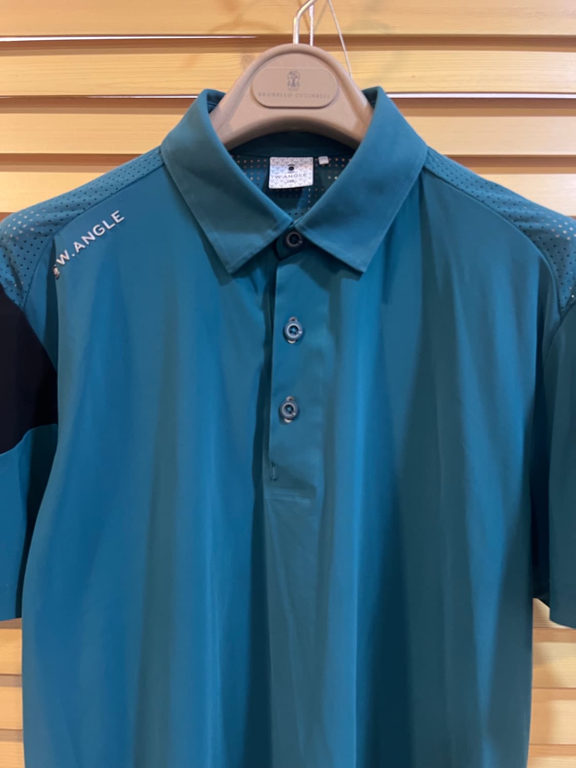 와이드앵글 남성 청록 기능성반팔티셔츠 골프티셔츠 상품이미지1