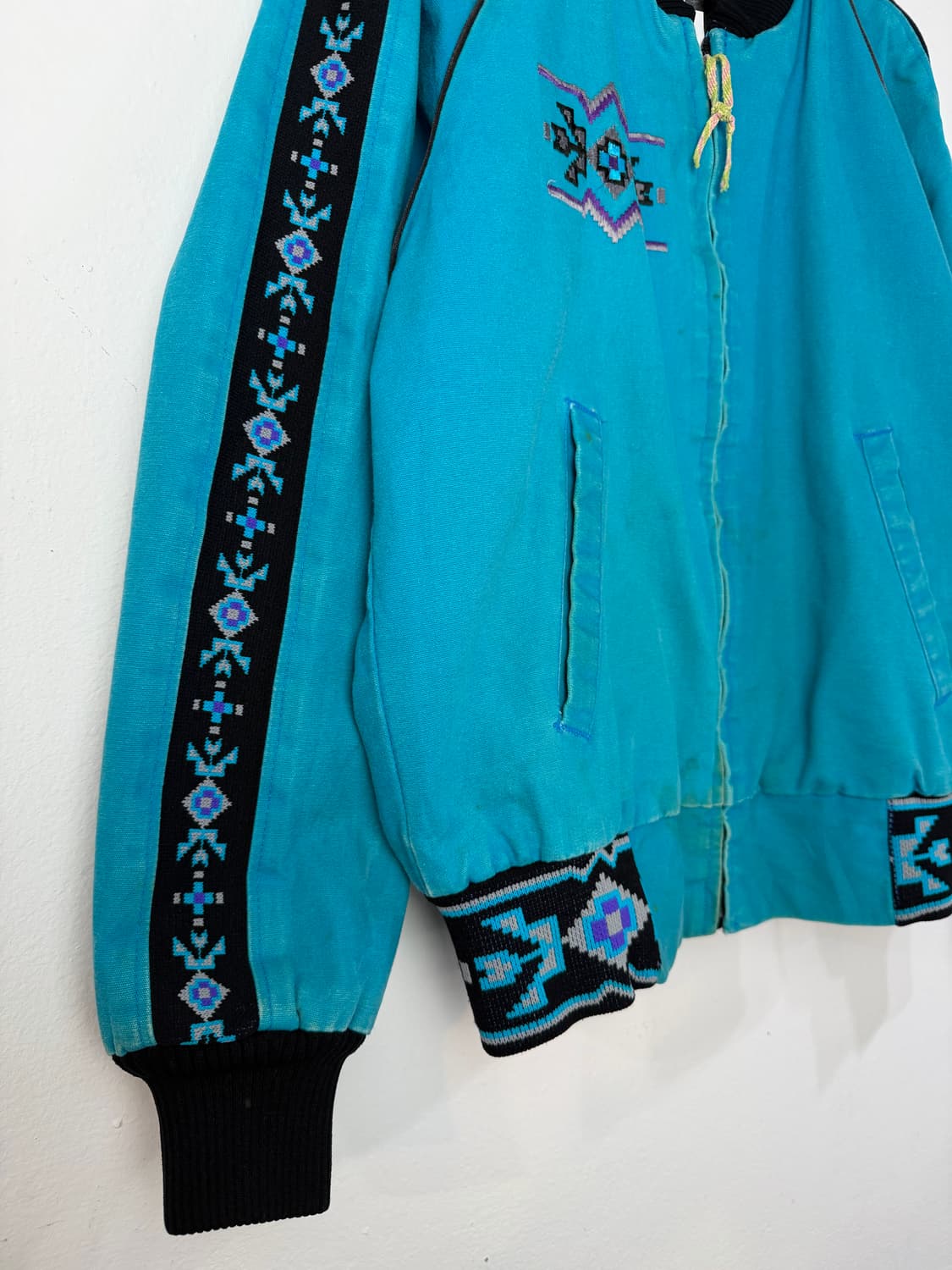 80s David James 터콰이즈 사우스웨스턴 블루종 상품이미지4