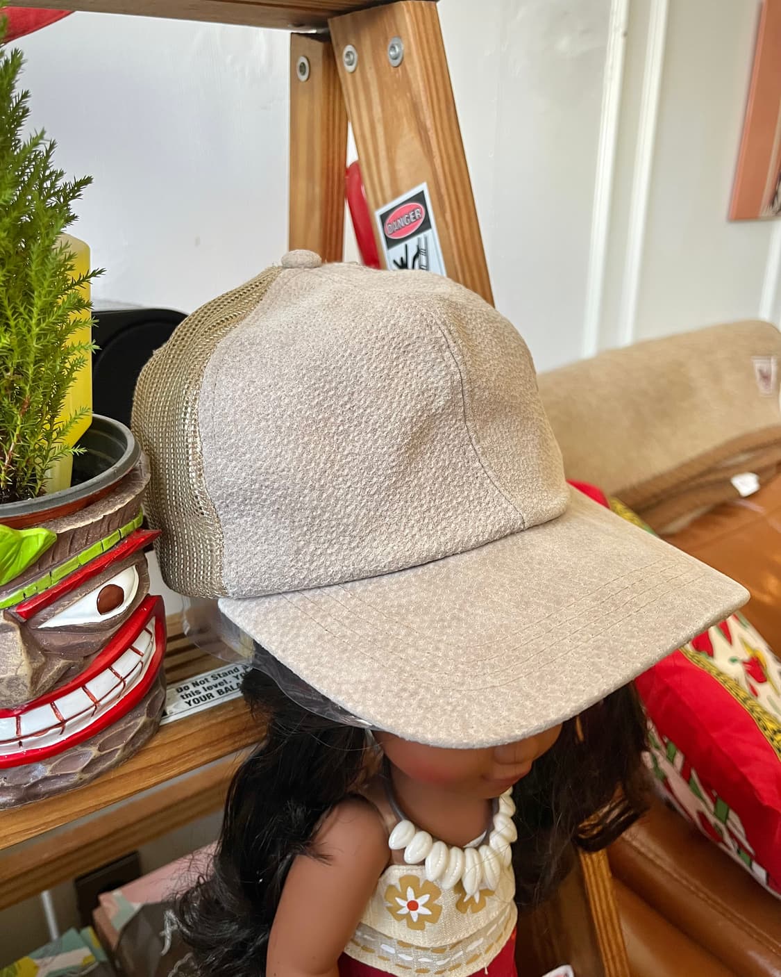 Vintage Real Leather Mesh Trucker Cap 상품이미지3