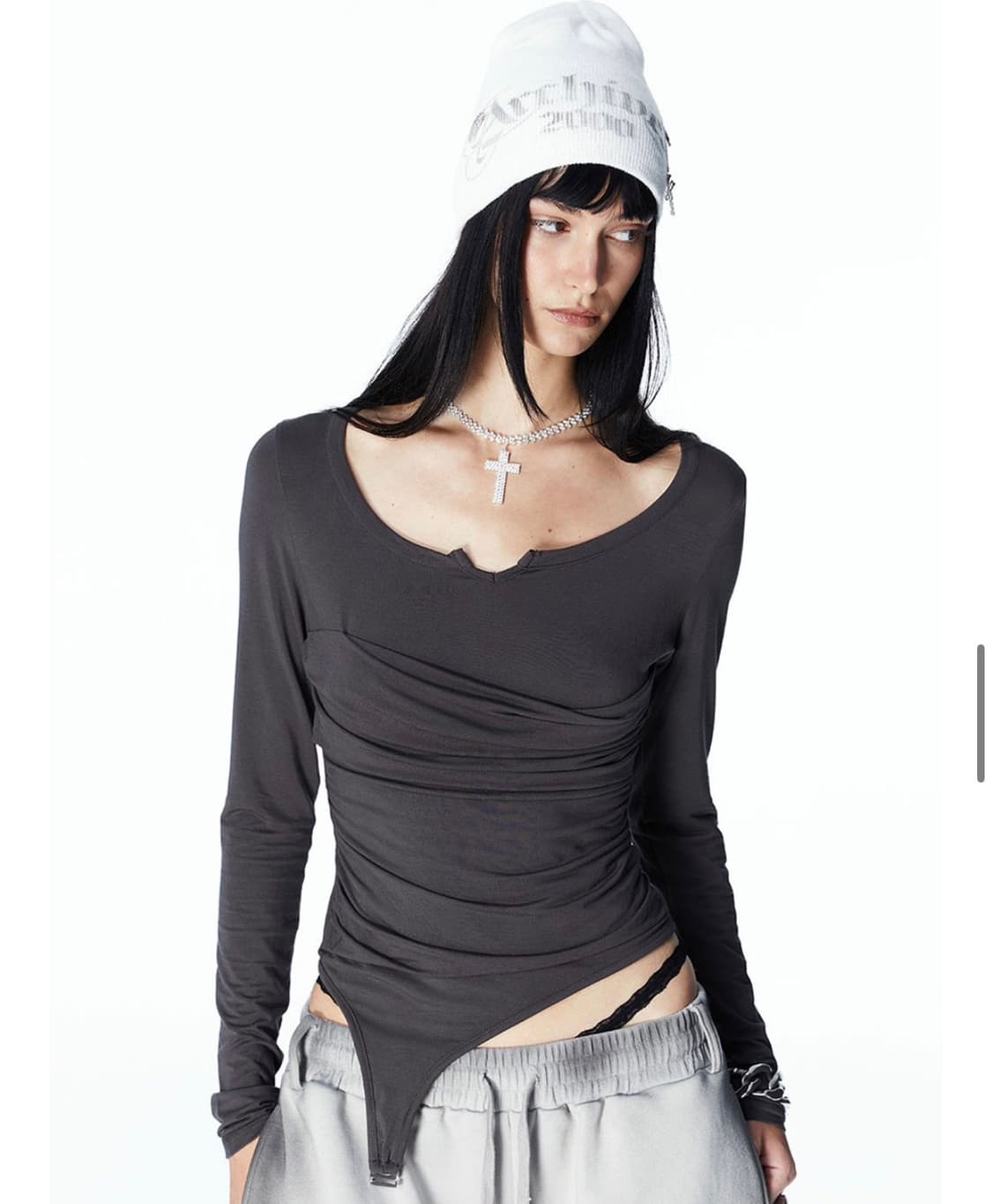 2000아카이브스 롱슬리브 차콜 상품이미지3