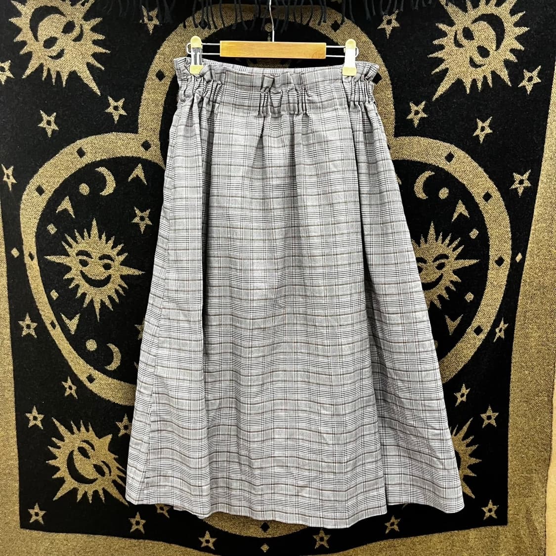 빈티지 코지 모리걸 하구미 체크 플리츠 롱스커트 K0091 상품이미지4