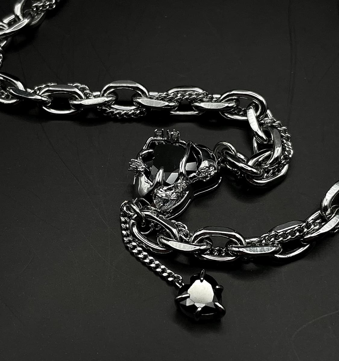 pcr053 Black heart necklace 상품이미지4