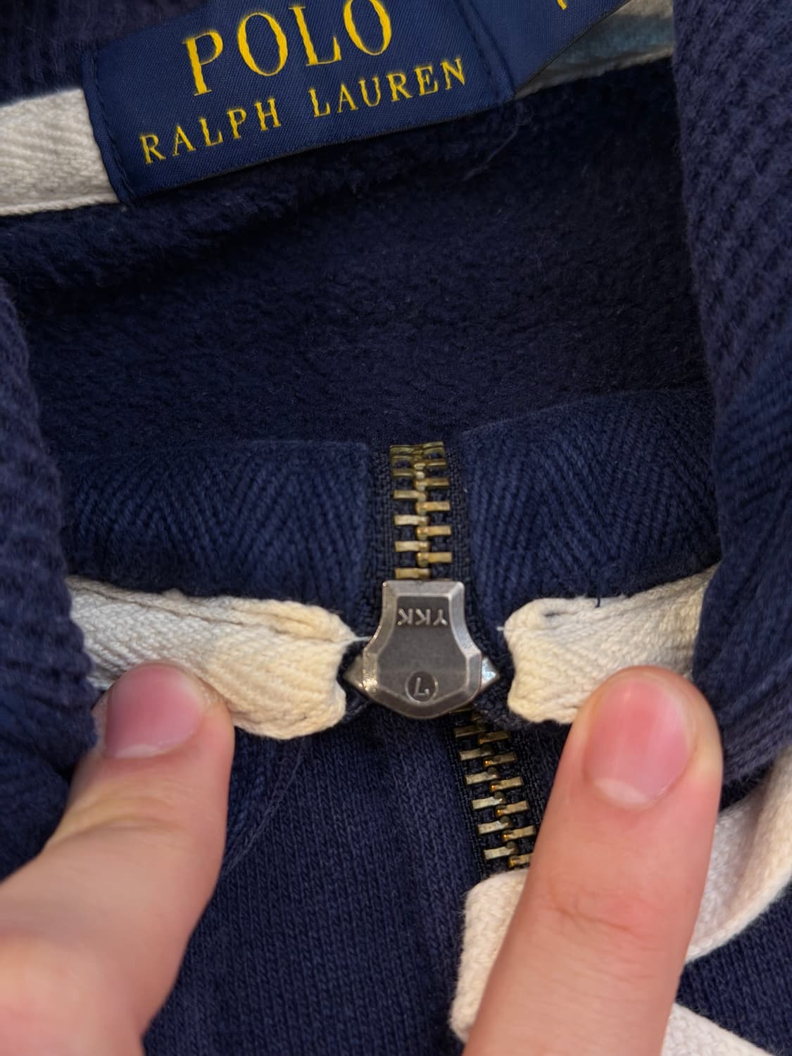 폴로 랄프로렌 와플 써멀 후드집업 네이비 상품이미지5