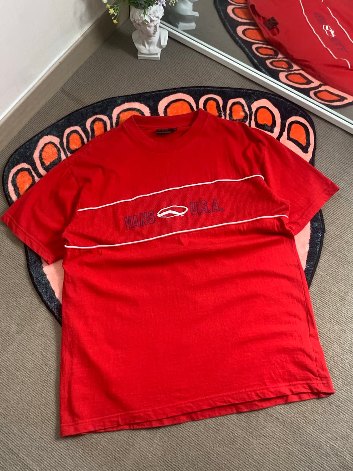 [L]90s VANS 레드 반팔 상품이미지1