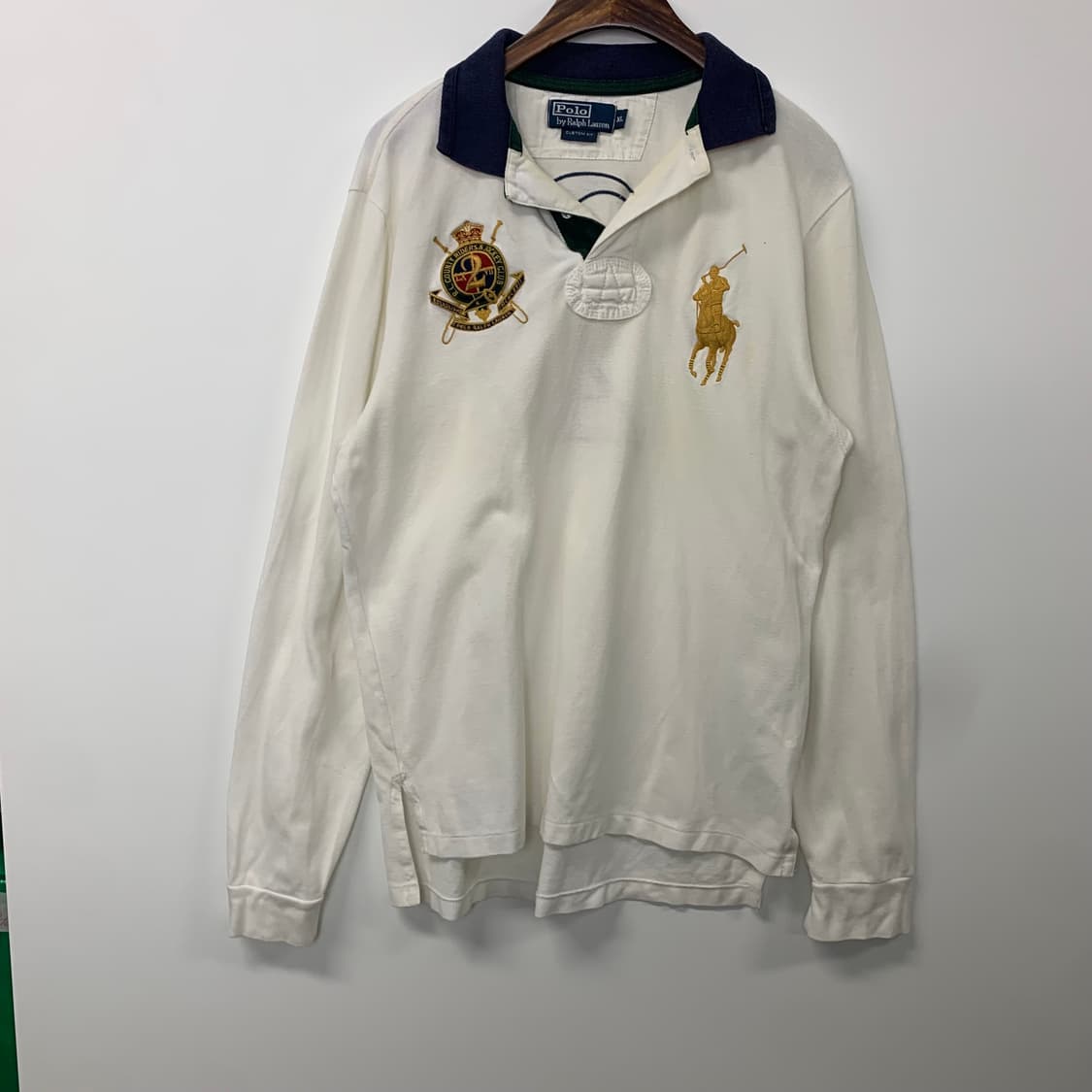 폴로 랄프로렌 빅포니 화이트 금장로고 럭비 카라 티셔츠 상품이미지2