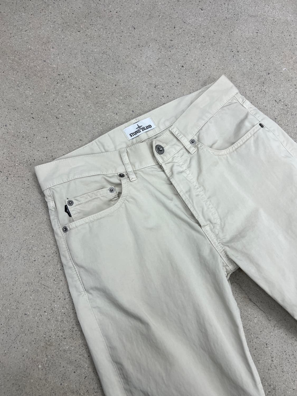 스톤아일랜드 와펜 아이보리 코튼 팬츠 상품이미지3