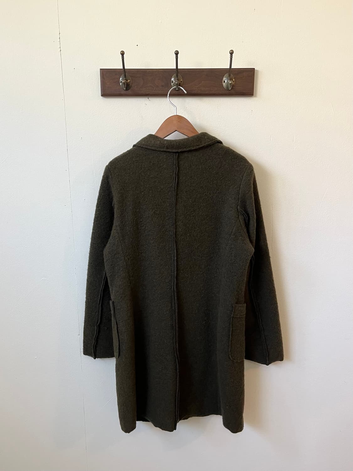 ELEONORA 올리브 카키 울 코트 상품이미지4