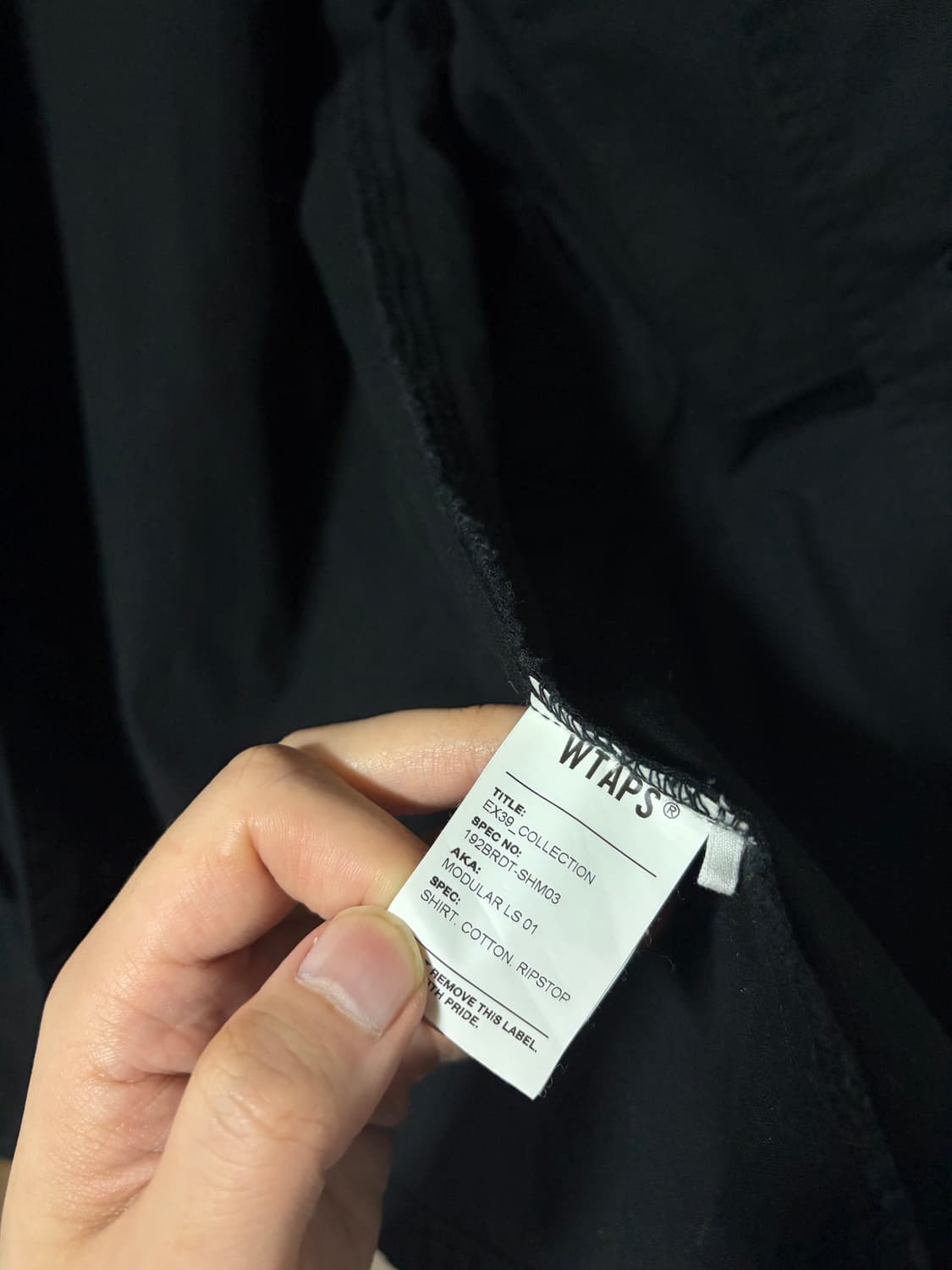 더블탭스 19aw 모듈라셔츠 블랙 03 상품이미지4