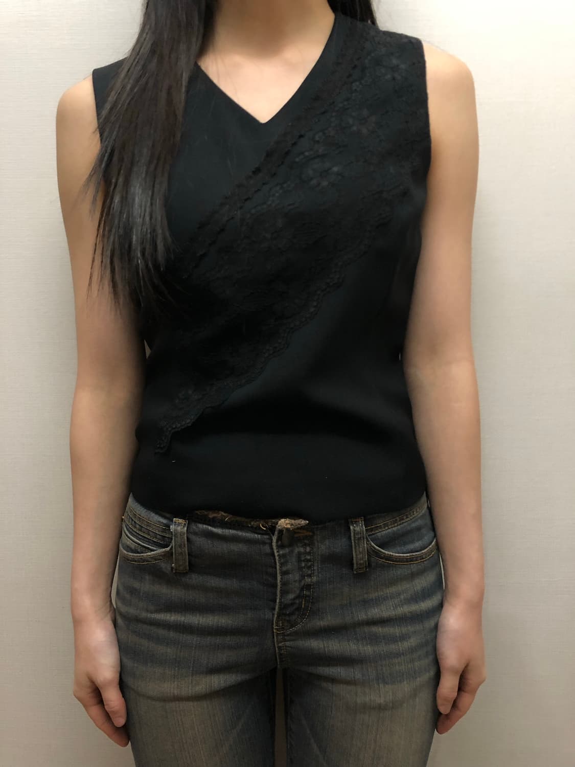 빈티지 블랙 레이스 슬리브리스 상품이미지1