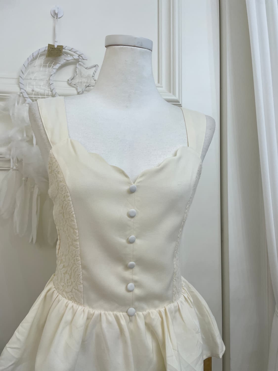 ivory back shirring lace ballerina top 상품이미지5