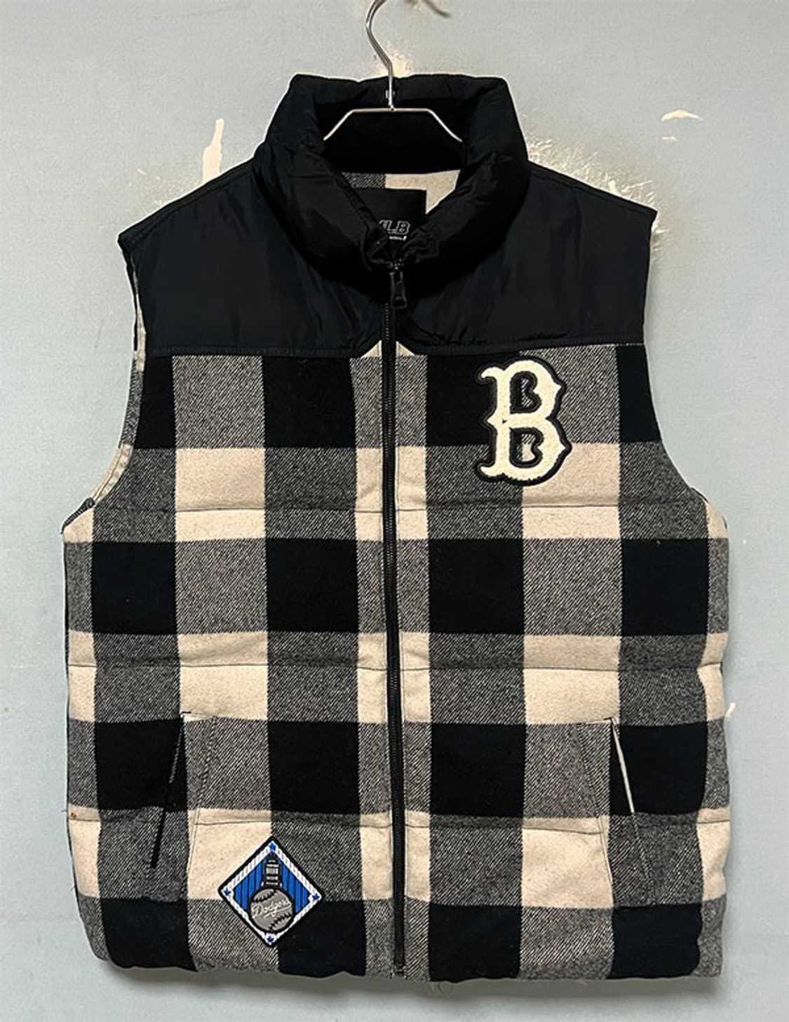 MLB 엠엘비 남자 패딩조끼 웰론 체크 캐주얼 L 100 상품이미지1