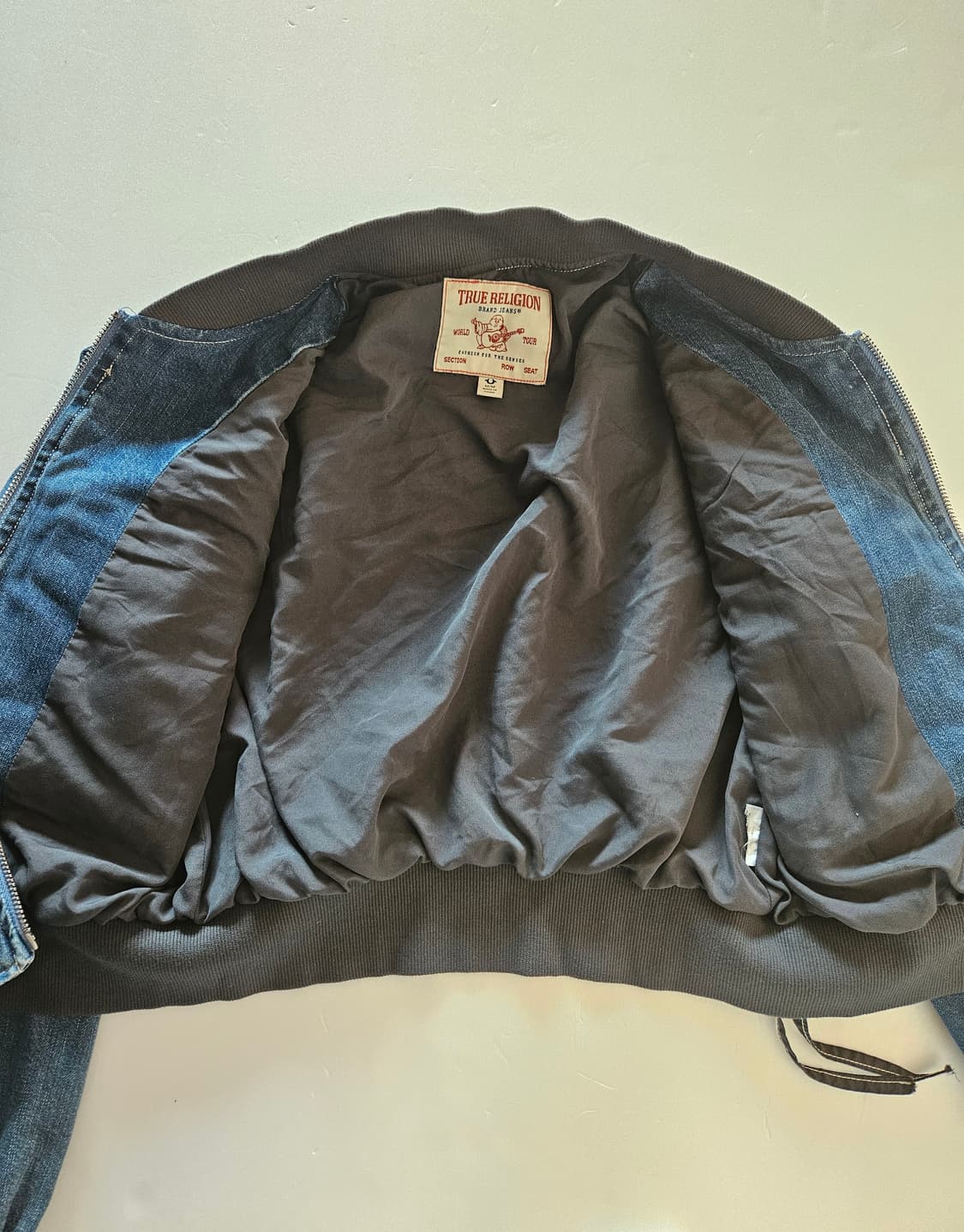 트루 릴리전 ma-1 크롭 데님 자켓 상품이미지4