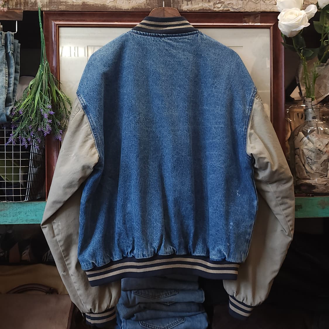 90s 빈티지 바시티 자켓 빈티지 데님 베이스볼 워크자켓 상품이미지2