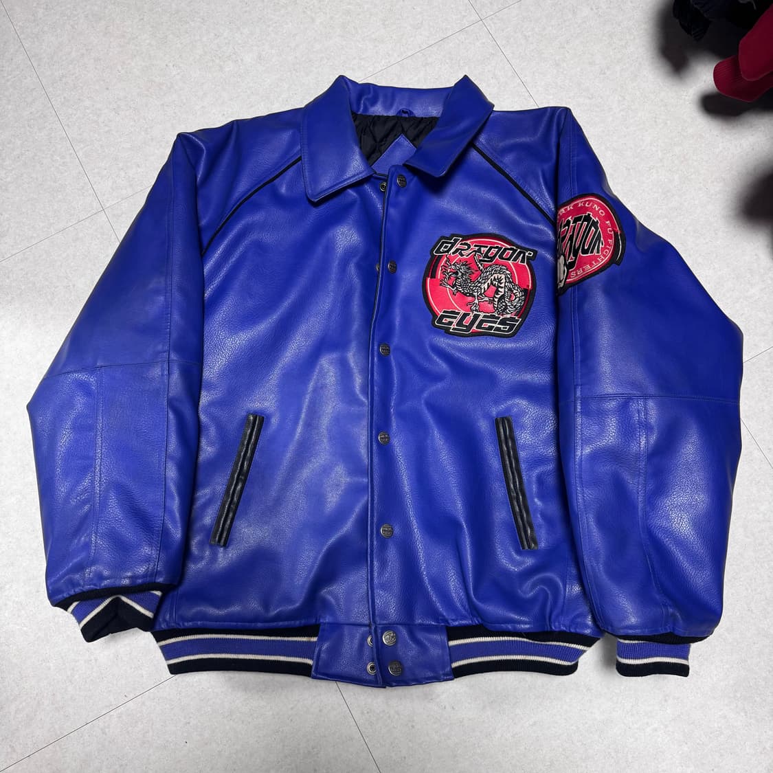 BOOMX 드래곤 레더 바시티 자켓 L 상품이미지1