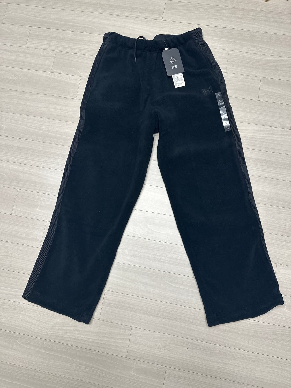 유니클로 후리스와이드팬츠 블랙 라지 상품이미지2