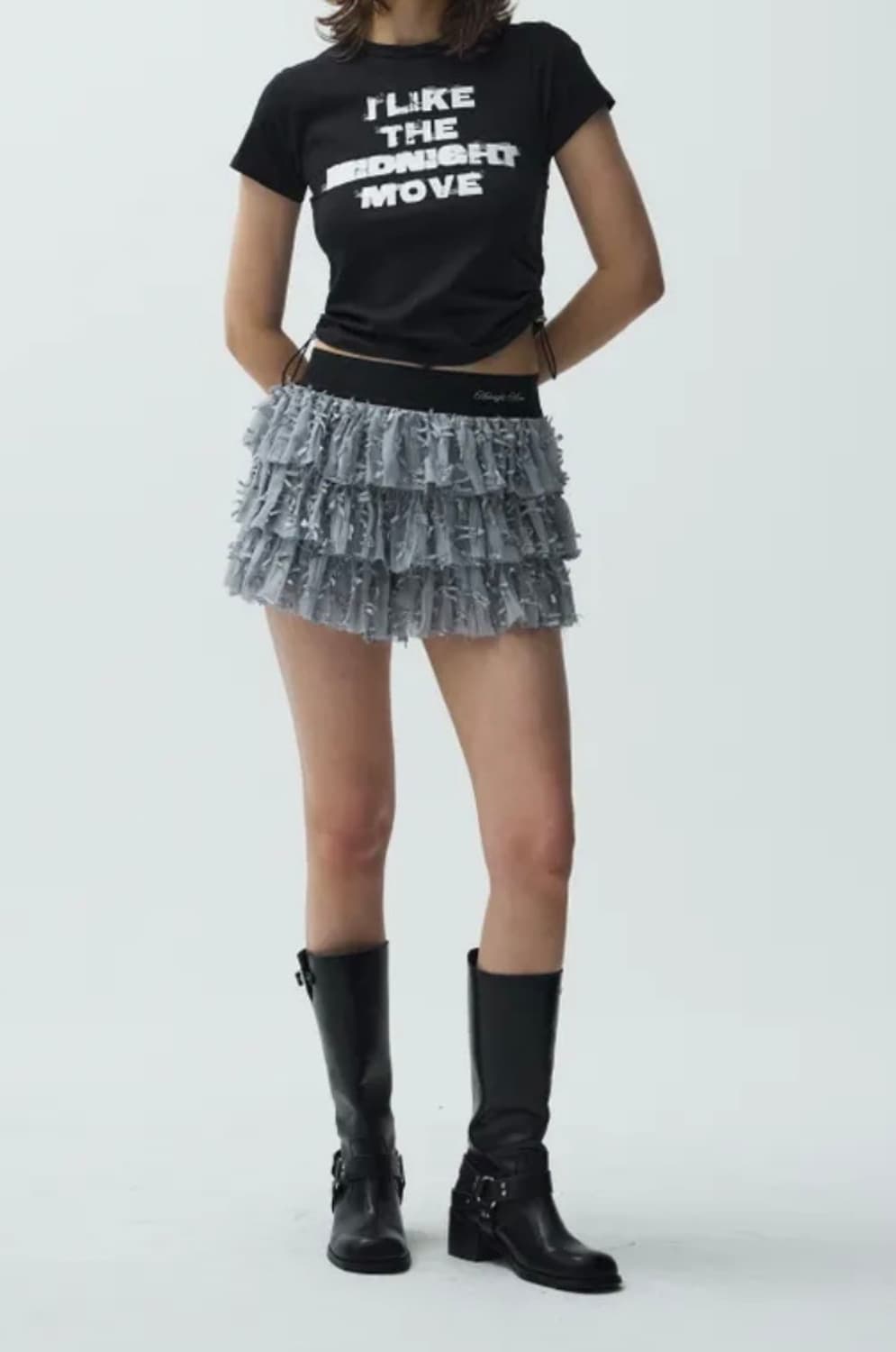 MIDNIGHTMOVE ribbon skirt 상품이미지3