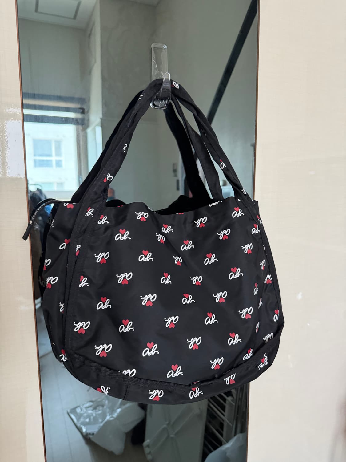 히글맛 하트패턴 숄더 토트백 상품이미지2