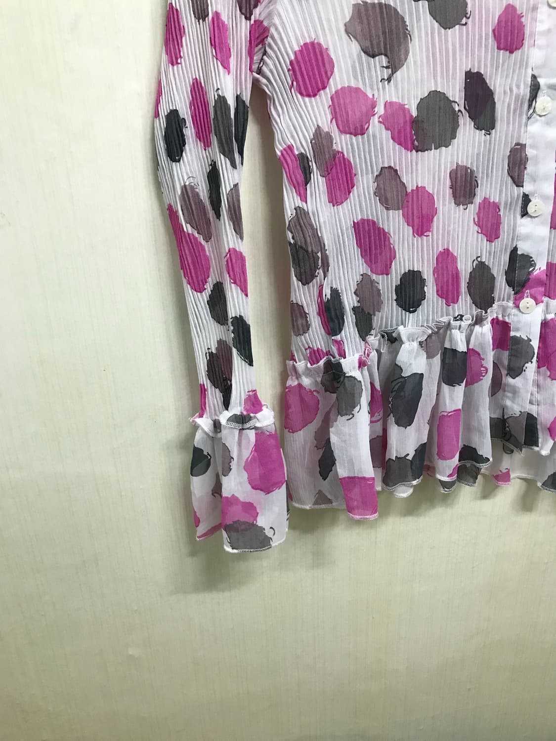 dot frill see-through shffon bl cardigan 상품이미지5