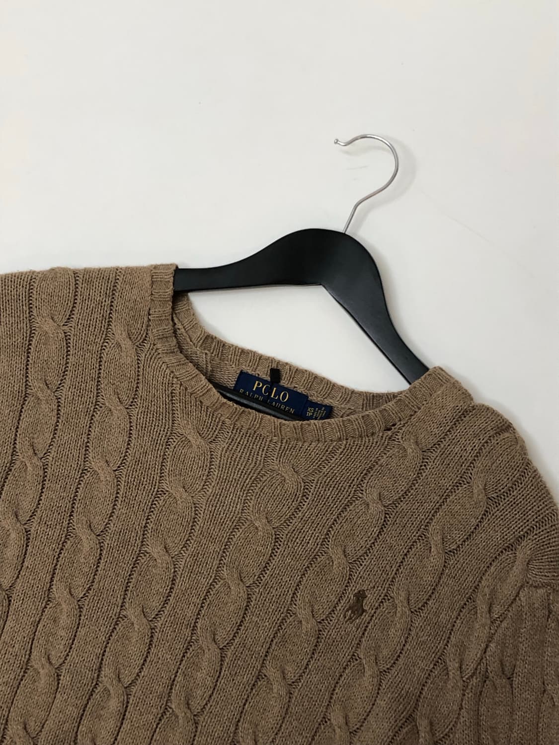 Polo 폴로 랄프로렌 밀크 브라운 케이블 니트 상품이미지2