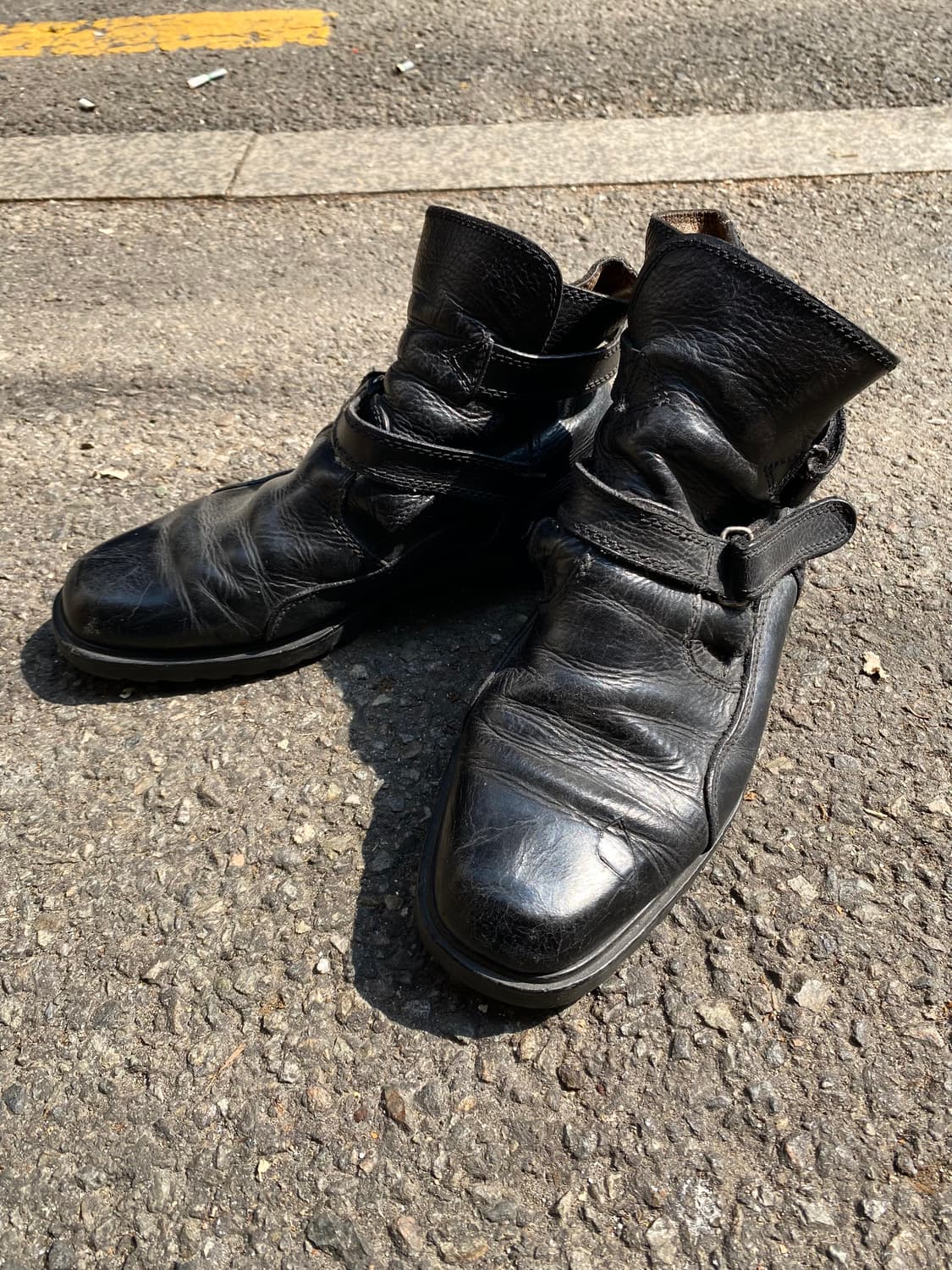 Double strap Black Leather High Boots 상품이미지5