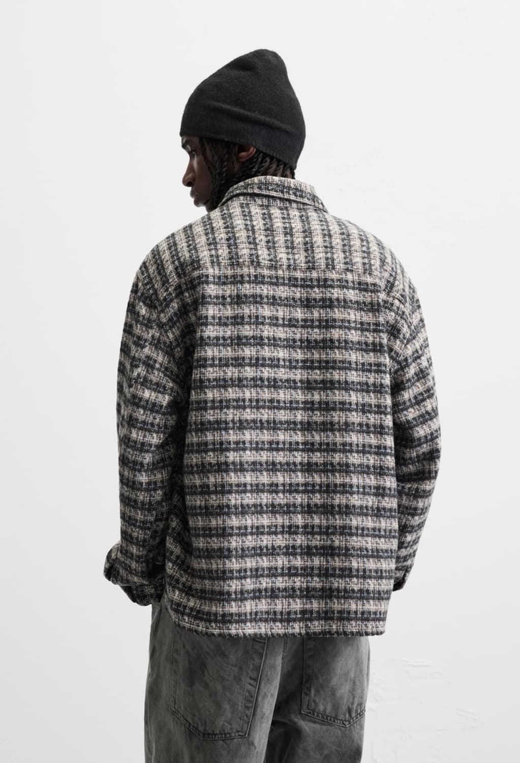 자라 소프트 텍스처 오버 셔츠 블랙 상품이미지4